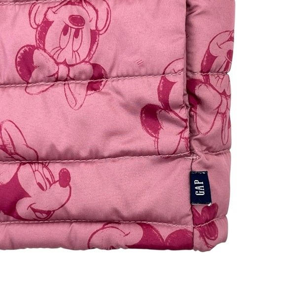 Baby Gap Disney Pink Minnie Mouse Puffer Hooded Jacket Baby Girl 6-12 Months - Picture 5 of 8